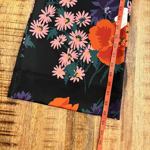 STAUD Austin Pants Size 4 Satin Floral Bloom Flares Black - Picture 12 of 16